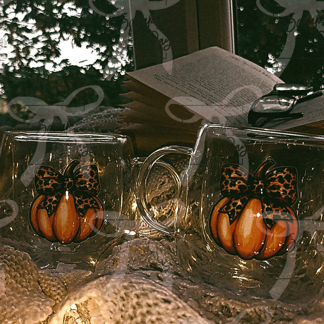 Pumpkin Double-Walled Glass Mug