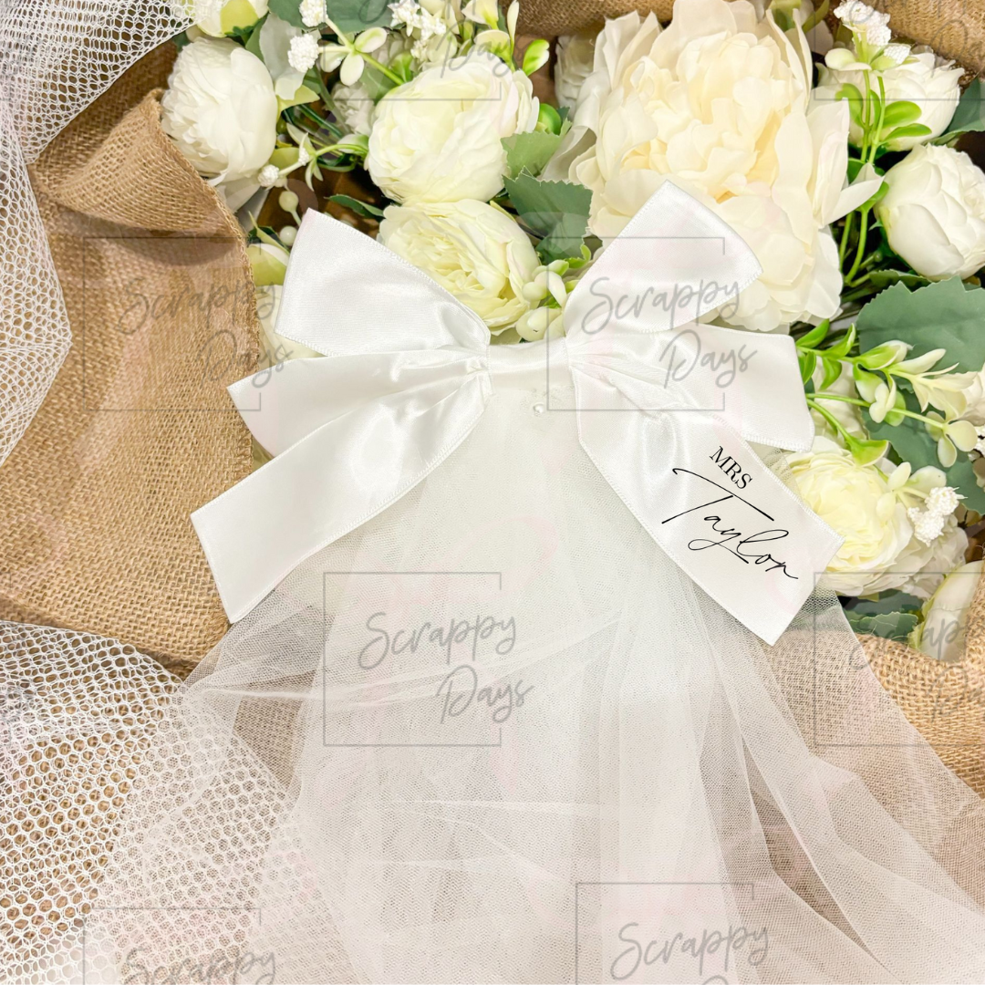Personalised Bridal Bow with Veil