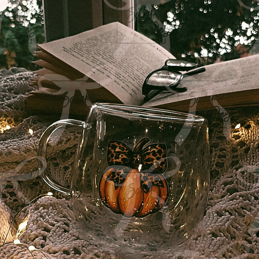 Pumpkin Double-Walled Glass Mug